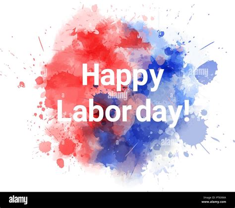 Happy Labor day! Abstract background with watercolor splashes in flag ...