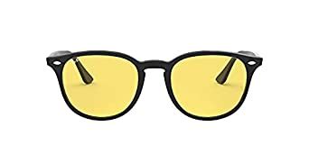 Buy RAY-BAN RB4259F Round Asian Fit Sunglasses, Black/Yellow, 53 mm at ...
