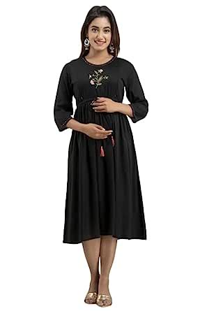 Buy ATTiREZiLLA Women's Rayon Floral Embroidery Anarkali Maternity ...