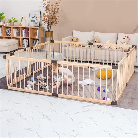 Conababy Baby Playpen Fence Yards Wooden,Playpen for Babies India | Ubuy