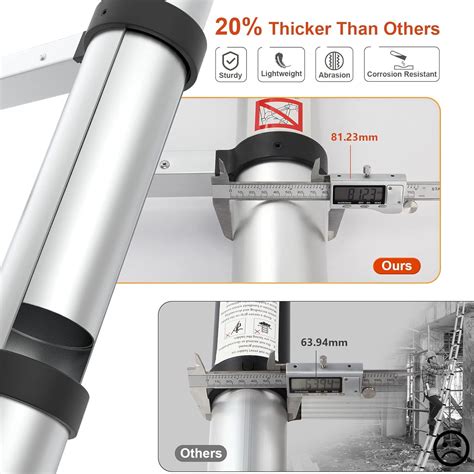 Buy टेलिस्कोपिंग लैडर स्टेप लैडर, LUISLADORS 12.5ft एल्यूमीनियम अटारी ...