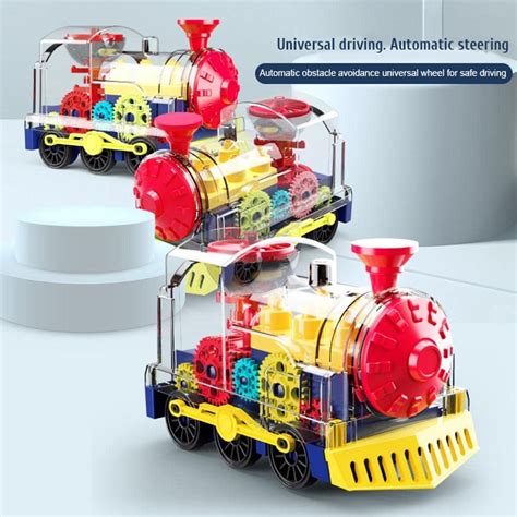 Buy Electric Toy Train Set, Battery Operated Transparent Gear Toy with ...