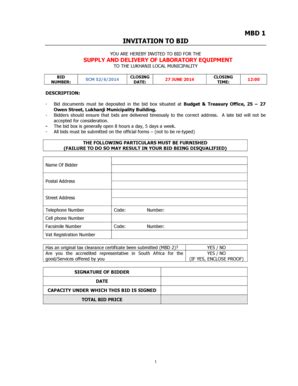 Fillable Online MBD FORMS SCM 52.6.2014 SUPPLY AND DELIVERY OF WATER ...
