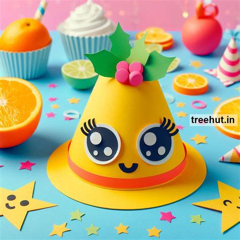 New Year Party Hat Paper Craft Ideas for January Classroom Activities