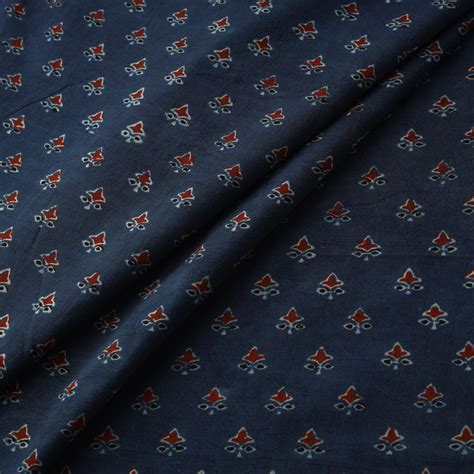 Hand Block Ajrakh Print Natural Dyed Cotton Fabric