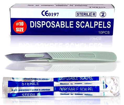 Disposable Scalpels 10 - Dermaplaning Tool Scalpel Blades 10 with Plastic Handle, High Carbon ...