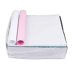 FirstZi 9-1/2x5-1/2 Inches Plain Continuous NCR Computer Paper 2 Part ...