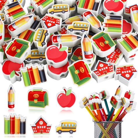 Amazon.com : Maitys 60 Pcs Pencil Top Erasers Back to School Eraser ...