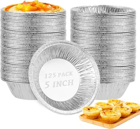 Amazon.com: RHBLME 125 PACK Mini Pie Tins, 5 Inch Aluminum Foil Pie ...