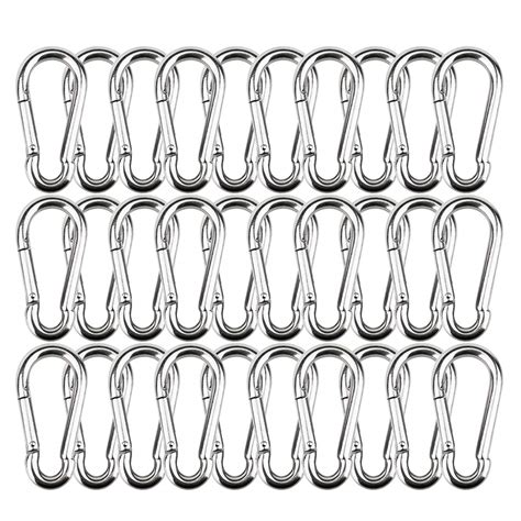 30 Packs Spring Snap Hook M5 1.97inch Stainless Steel 304 Carabiner ...