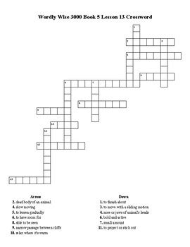 Wordly Wise 3000 Book 5 Lesson 13 Crossword Puzzle by Flair for the ...