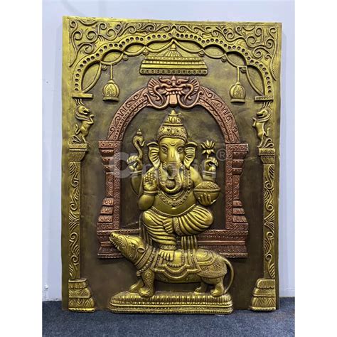 Buy 4X3 Feet Lord Ganesha 3D Relief Mural Wall Art Online - Artociti
