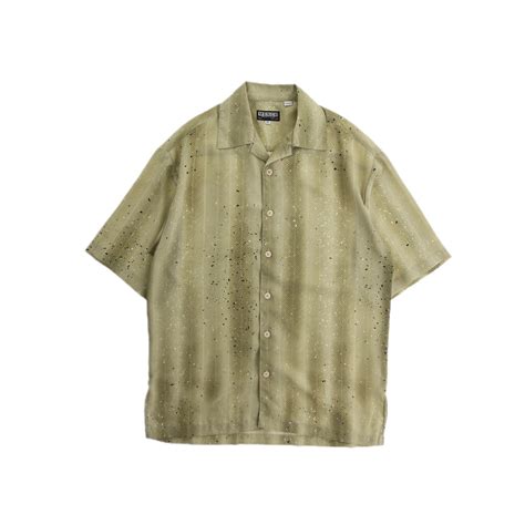 【FIFTY-FIFTY】MENCH paint splatter design S/S open collar shirt -9246- | cv