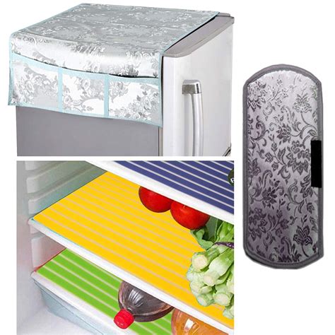 Kuber Industries PVC 3 Pieces Fridge Mats, 1 Piece Handle Cover and 1 ...