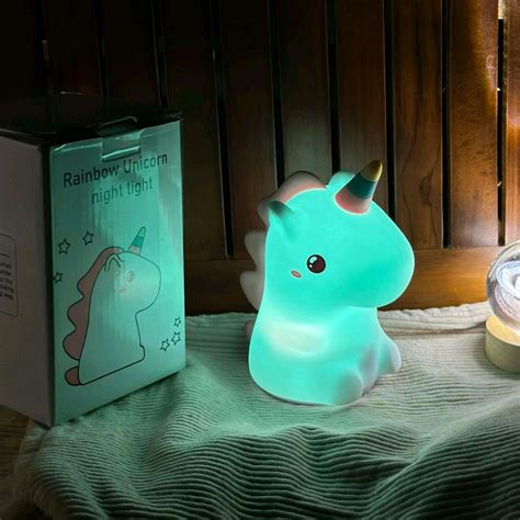 Unicorn Night Light Kids: Dimmable Silicone Night Lights, 30Min Timed ...