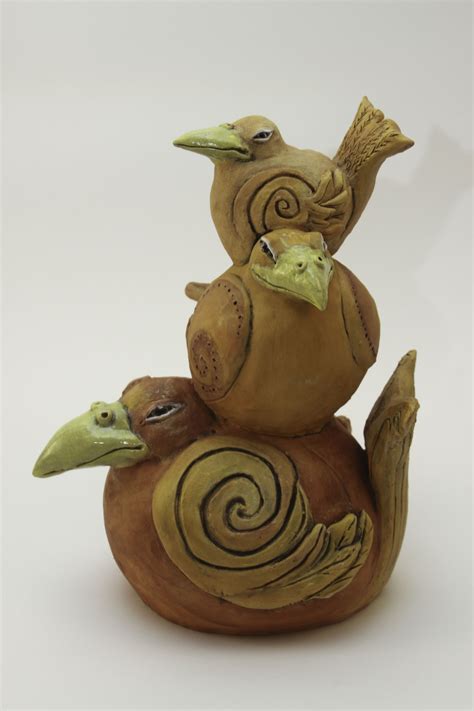 clay ceramic birds