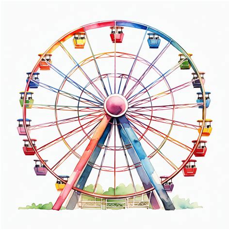 Premium AI Image | beautiful Ferris Wheel Spokes watercolor Carnival ...