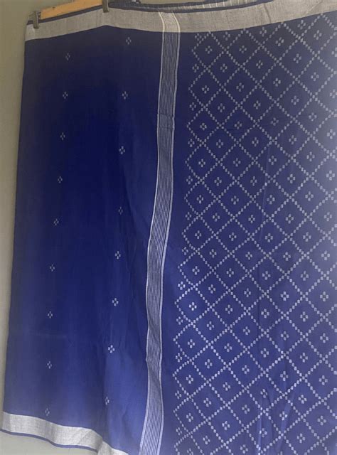 Navy Blue Jamdani Cotton Elegant Saree | Classic Handloom Cotton Saree ...