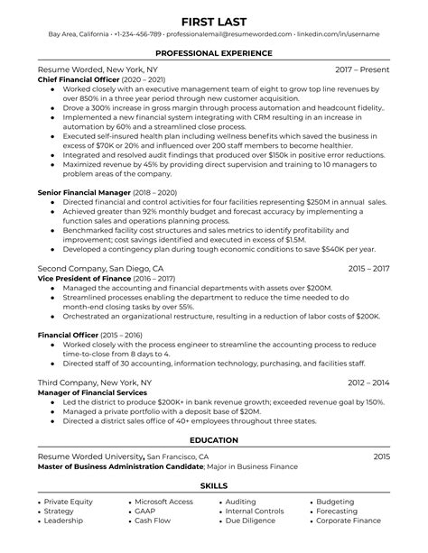4 Financial Controller CV Examples for 2025 | Resume Worded