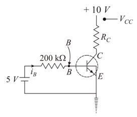 In given transistor circuit at saturation mode, VBE=0.8 V,VCE=0.2 V and ...