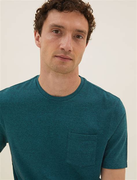 Buy Pure Cotton Textured T-Shirt at Marks & Spencer