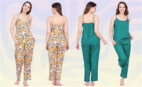 Buy LUVFINS Women's Cami & Pyjama Set - Sleeveless Nightwear Loungewear ...