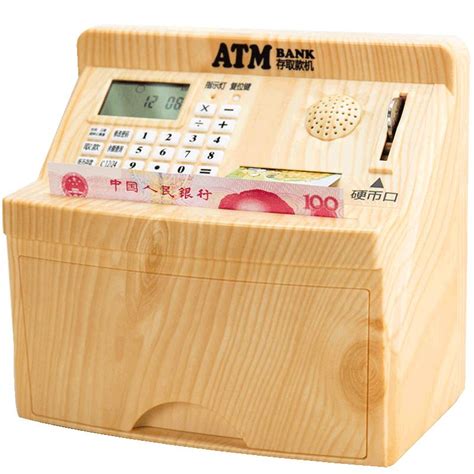 自动ATM机存钱罐密码箱智能银行电动存款取款储钱小孩网红_虎窝淘