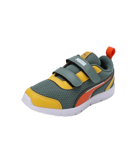 Buy Puma Unisex-Kid Racer PS V1 Eucalyptus-Rickie Orange-Yellow Sizzle ...