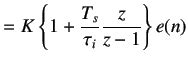 Implementing PI Controller using Backward Difference Approximation