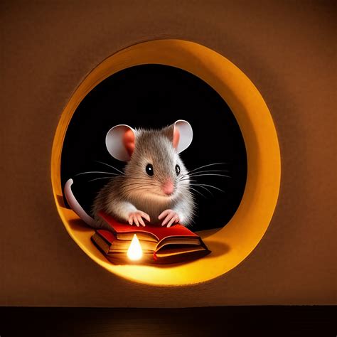 Mouse Reading A Book