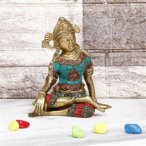 ARTVARKO Lord Indra Dev Brass with Inlay Statue Hindu Deity Inder Dev ...