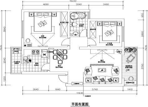 家装CAD图纸[120],欧式风格4室2厅CAD施工图附效果图 银欣花苑-齐生设计职业学校