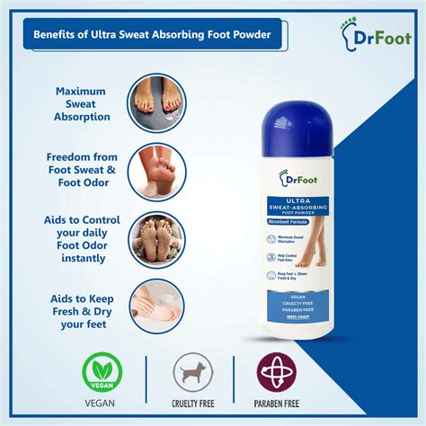 Buy DR FOOT ULTRA SWEAT ABSORBING FOOT POWDER 100GM Online & Get Upto ...