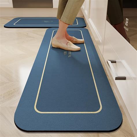 Yagzon 2 Pcs Kitchen Mats, Waterproof Memory Foam Kitchen Rugs ...