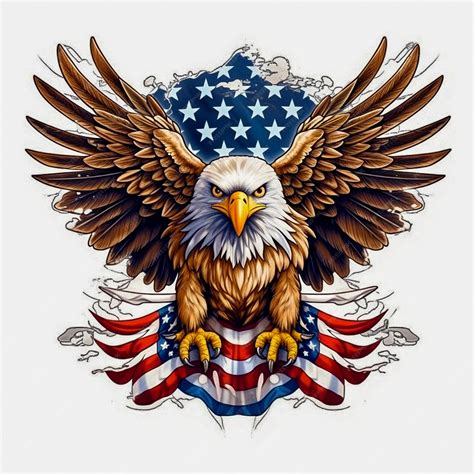 American eagle with usa flag on white background 3d rendering | Premium ...