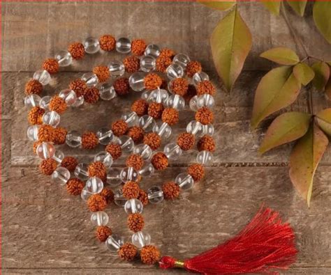 Seven-Hills Amazing Rudraksha Sphatik Mala IGL Certified Nepali ...