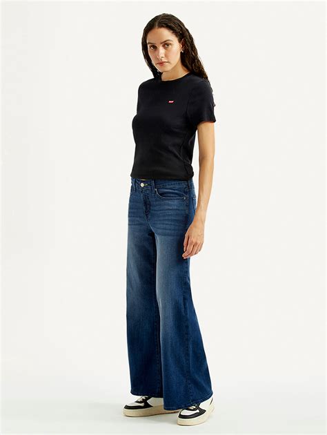 Women's 318 Blue Shaping Wide Leg Fit Mid Rise Jeans – Levis India Store
