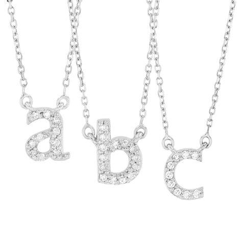 White Gold Diamond Initial Pendants | Borsheims