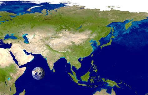 Asia Satellite Image • Mapsof.net