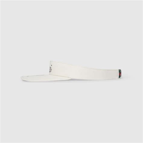 Printed cotton canvas visor in white | GUCCI® US