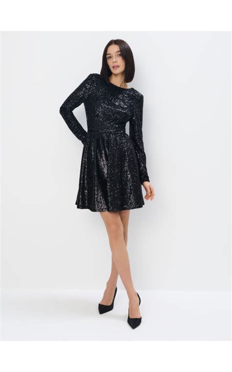 Rochie mini cu paiete culoare Negru - MOHITO - 430CW-99L