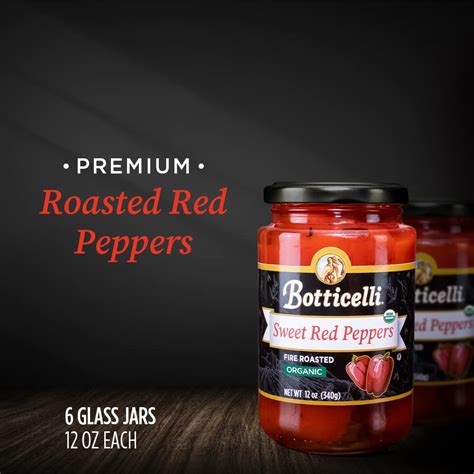 Buy Botticelli Organic Fire Roasted Red Peppers (Pack of 6) - Ready-to ...