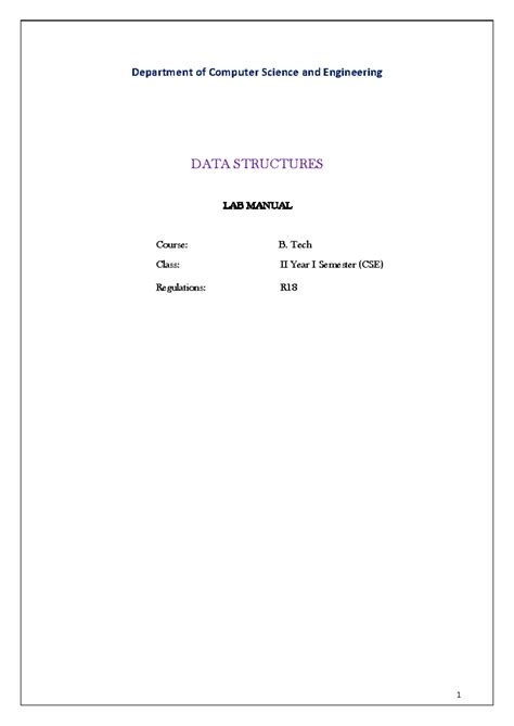 Data Structures LAB Manual - Department of Computer Science and ...