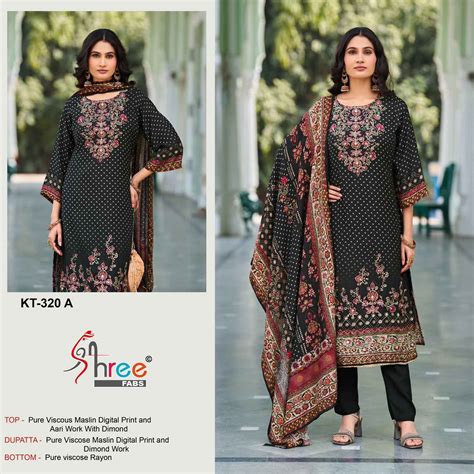 Shree Fabs D No KT 320 Viscous Maslin Dress Material 4 pcs Catalogue
