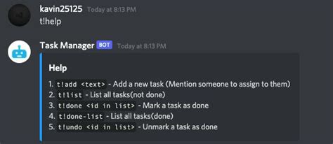 Image result for Task Manager Bot Discord
