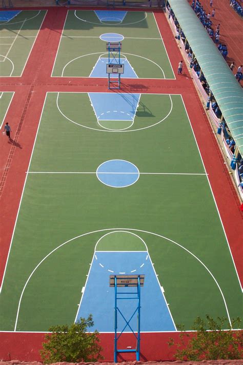 室外运动场地材料|塑胶篮球场地价格 室外运动塑胶地板-丫空间