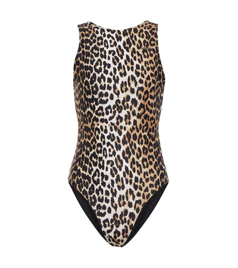Leopard-print swimsuit in multicoloured - Ganni | Mytheresa