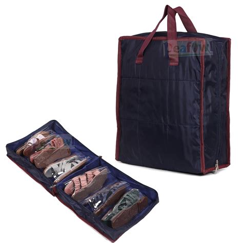 Buy Peafowl Shoe Tote Storage Bag, Shoes Organiser, Shoe Kit, Hold 6 ...