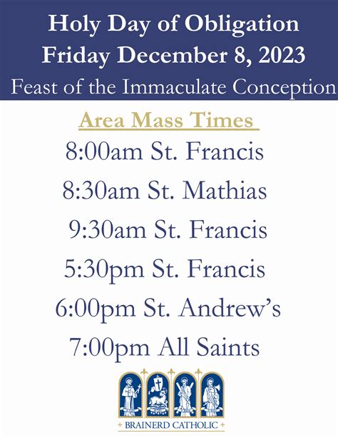 Feast of The Immaculate Conception - Holy Day of Obligation — Brainerd ...