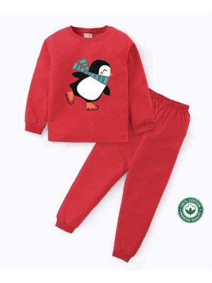 Buy BLUSHES Unisex Full Sleeves Penguin Printed Sweatshirt with Joggers ...